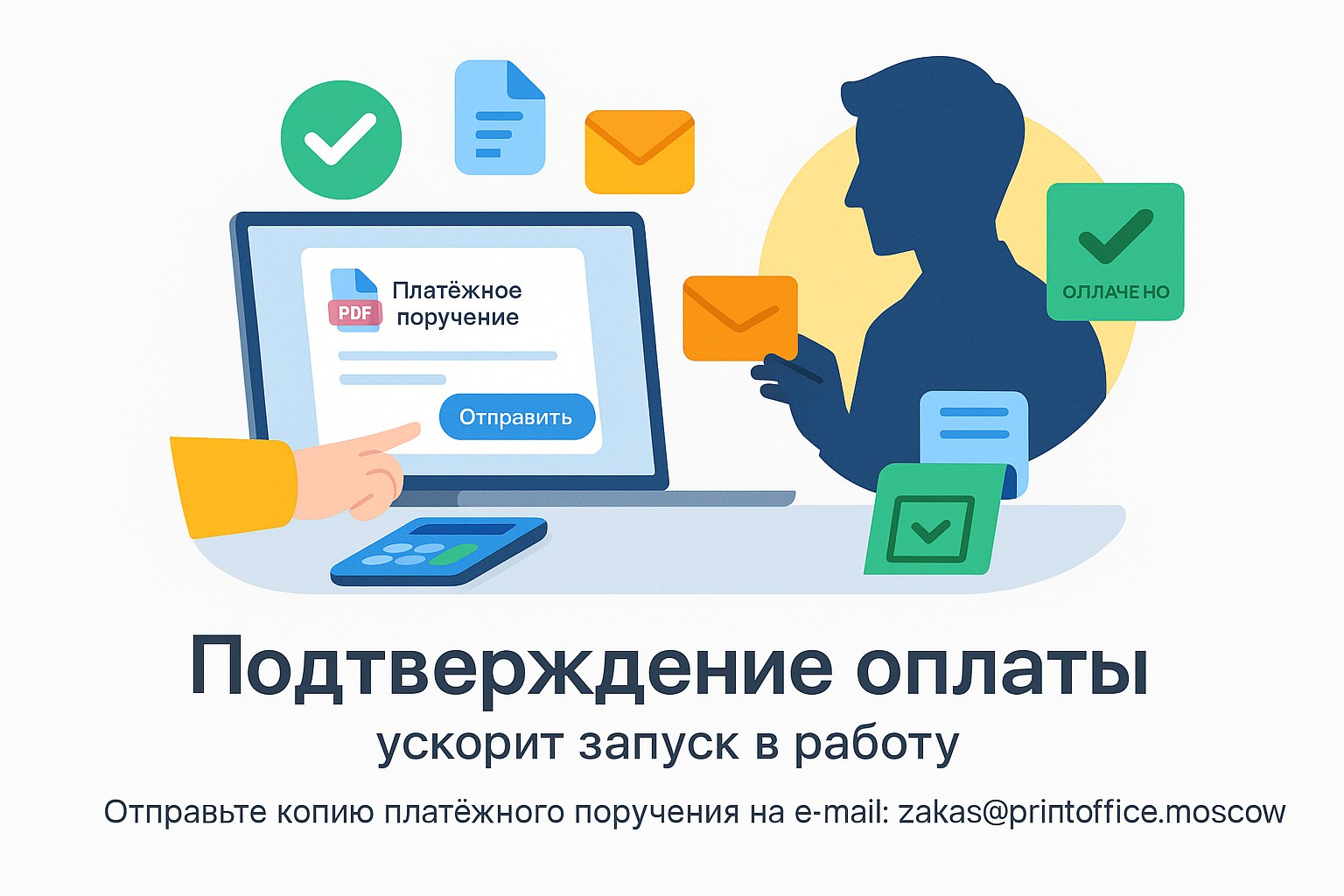 Подтверждение оплаты ускорить запуск работы