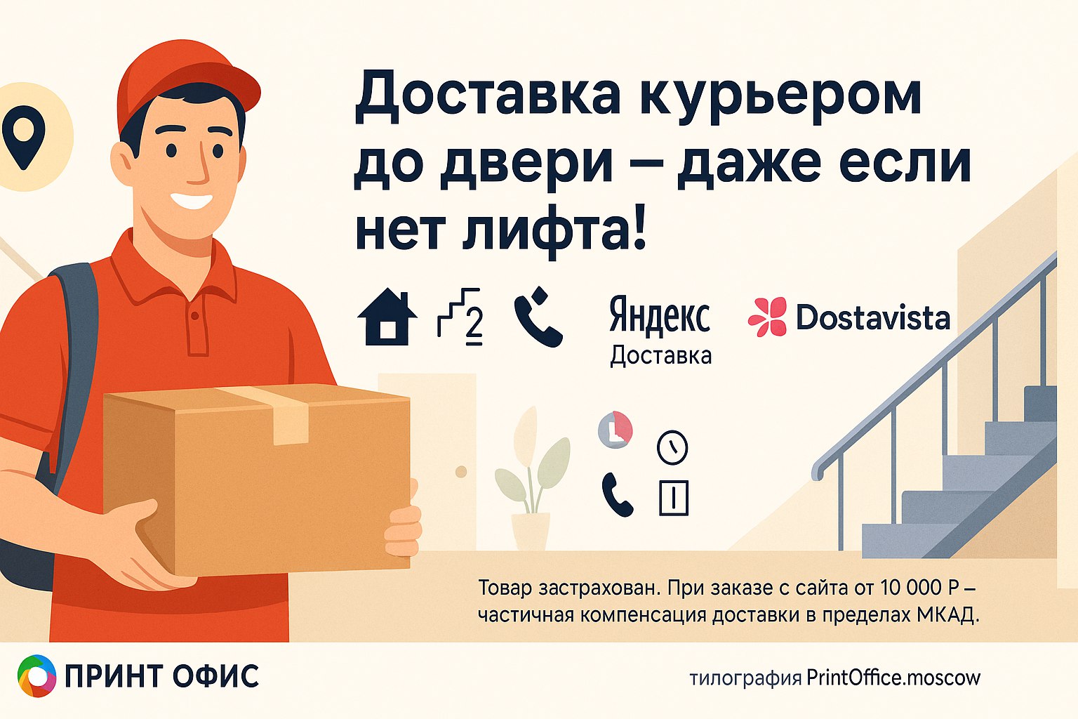 Доставка курьером по Москве печатной продукции