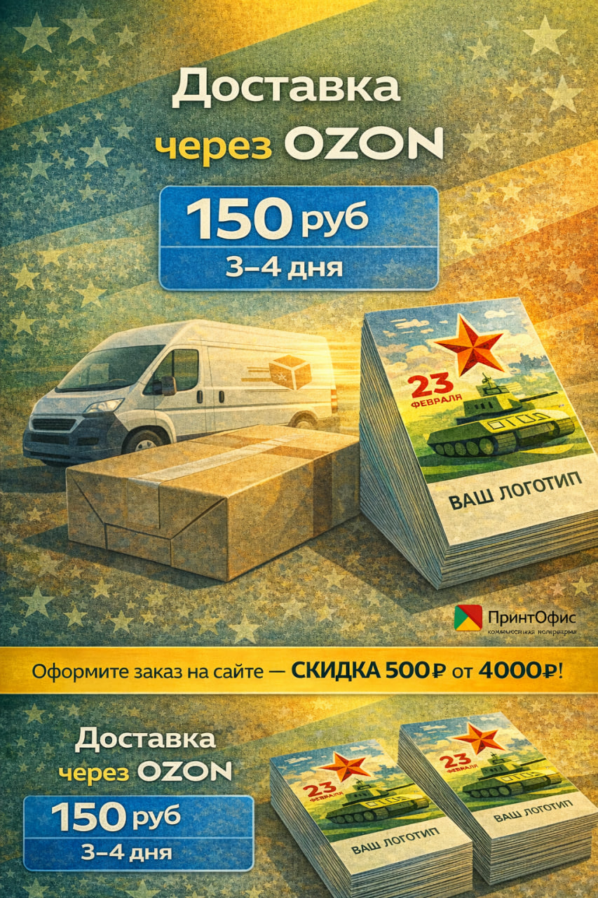Доставка через OZON — 150 ₽, 3–4 дня