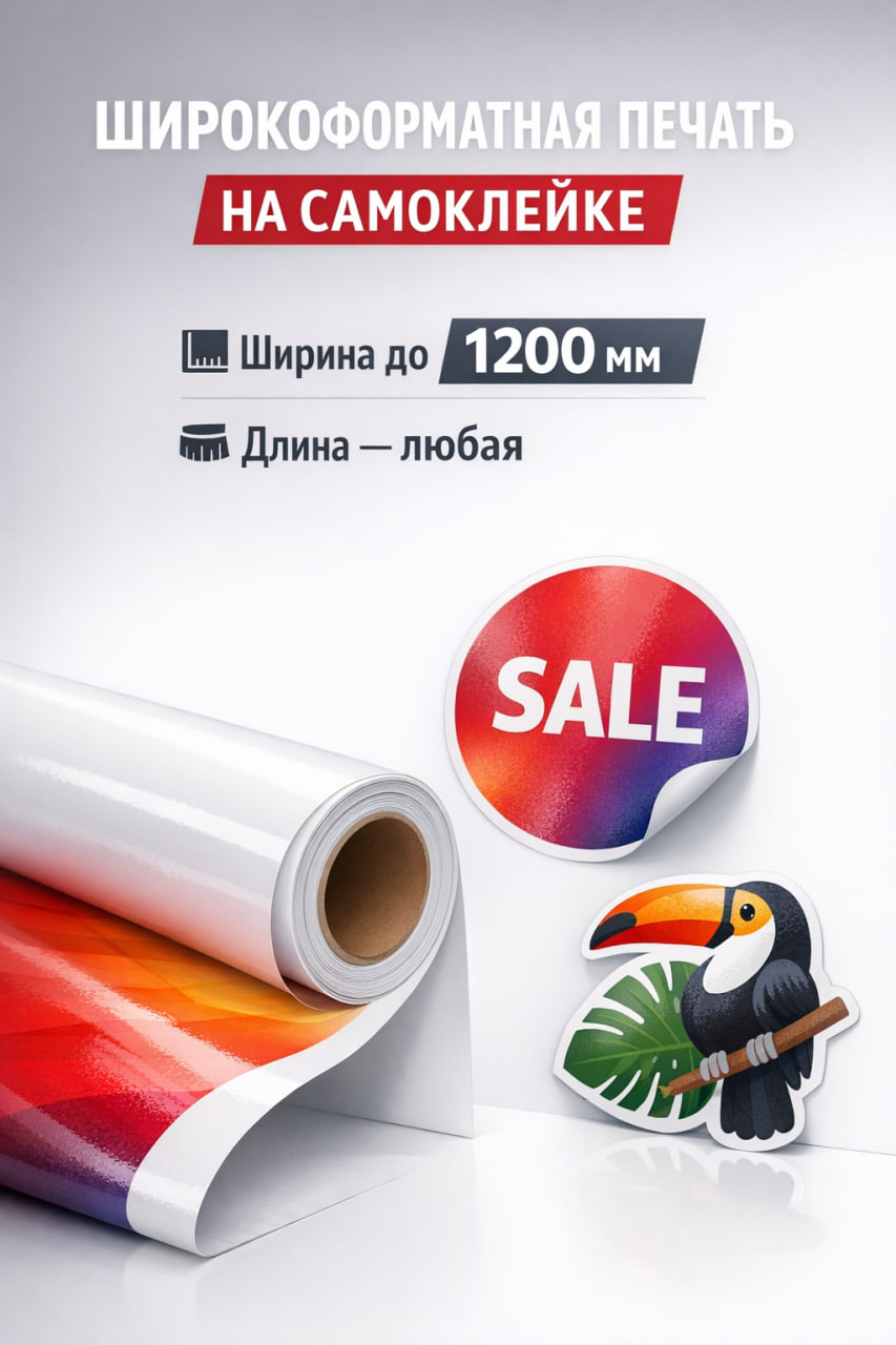 Широкоформатная печать на самоклейке